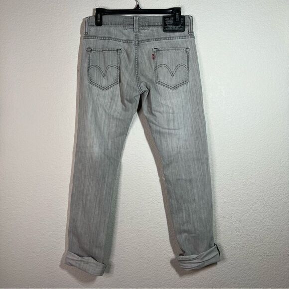 Levi's 511 Gray Cuffed Distress Skinny Jeans Men’s Size W30 x L32 - Picture 6 of 7